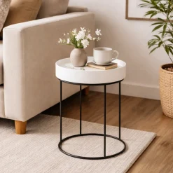 Hugo White End Storage Table
