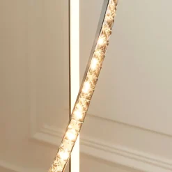 Hyde Matte Black And Crystal LED Floor Lamp