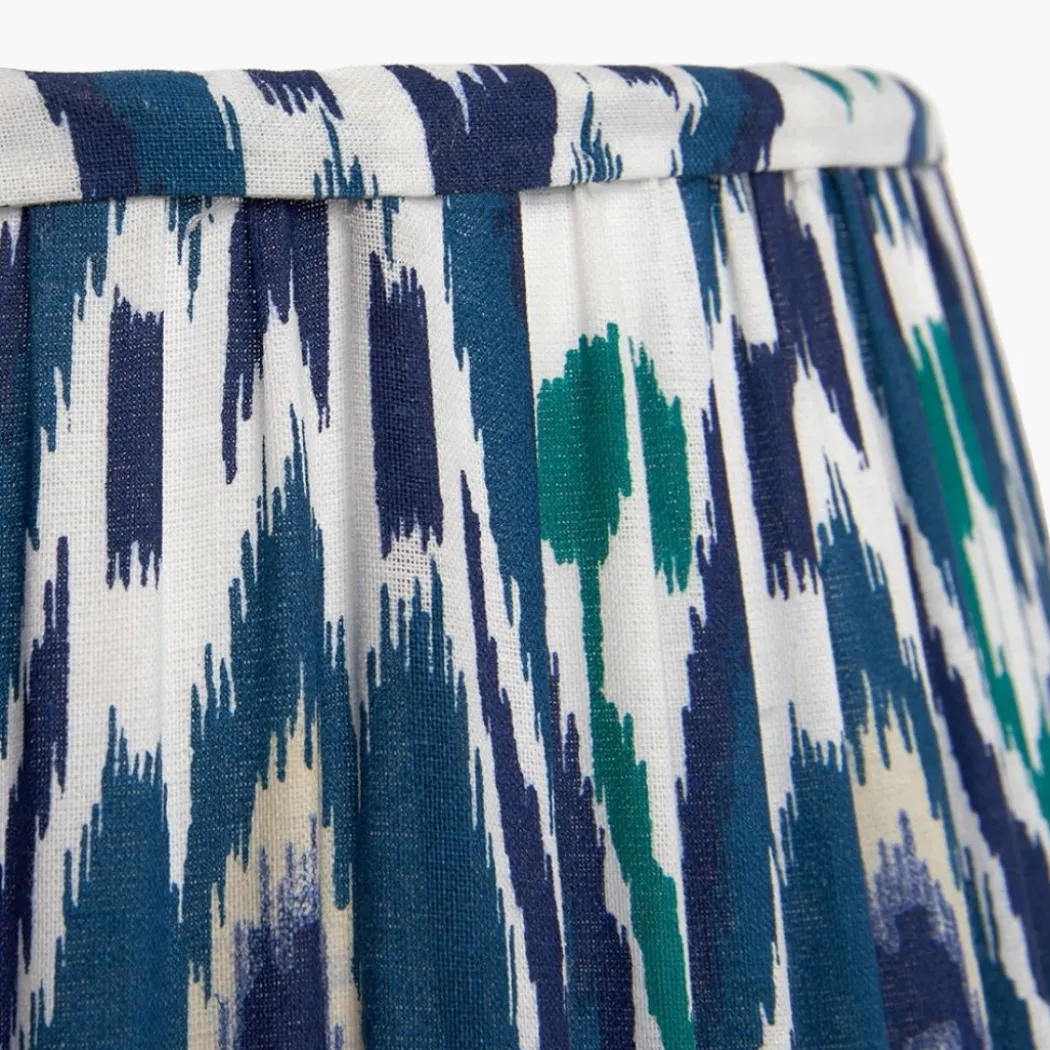 Izara 45cm Blue Ikat Pleated Tapered Shade