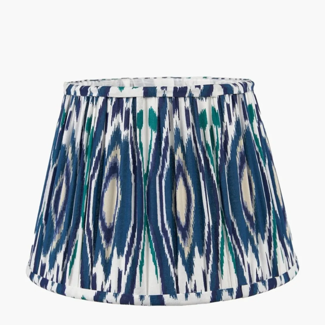 Izara 45cm Blue Ikat Pleated Tapered Shade