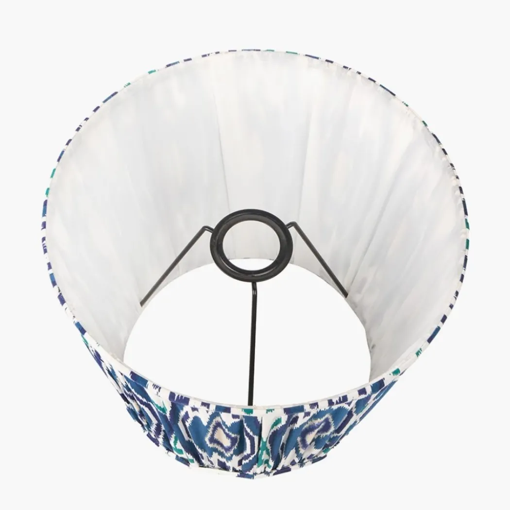 Izara 35cm Blue Ikat Pleated Tapered Shade