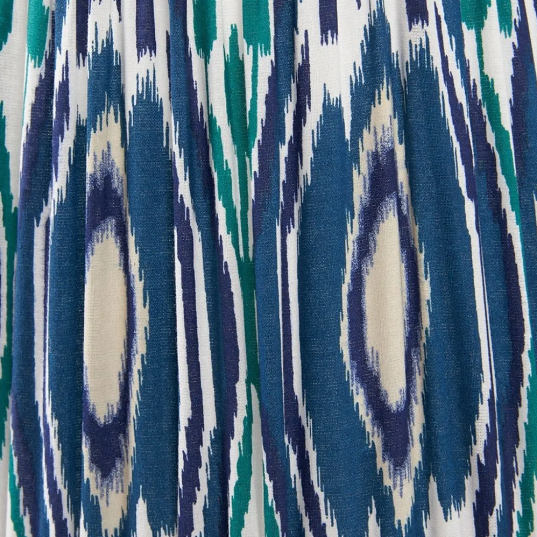 Izara 35cm Blue Ikat Pleated Tapered Shade