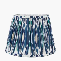 Izara 35cm Blue Ikat Pleated Tapered Shade