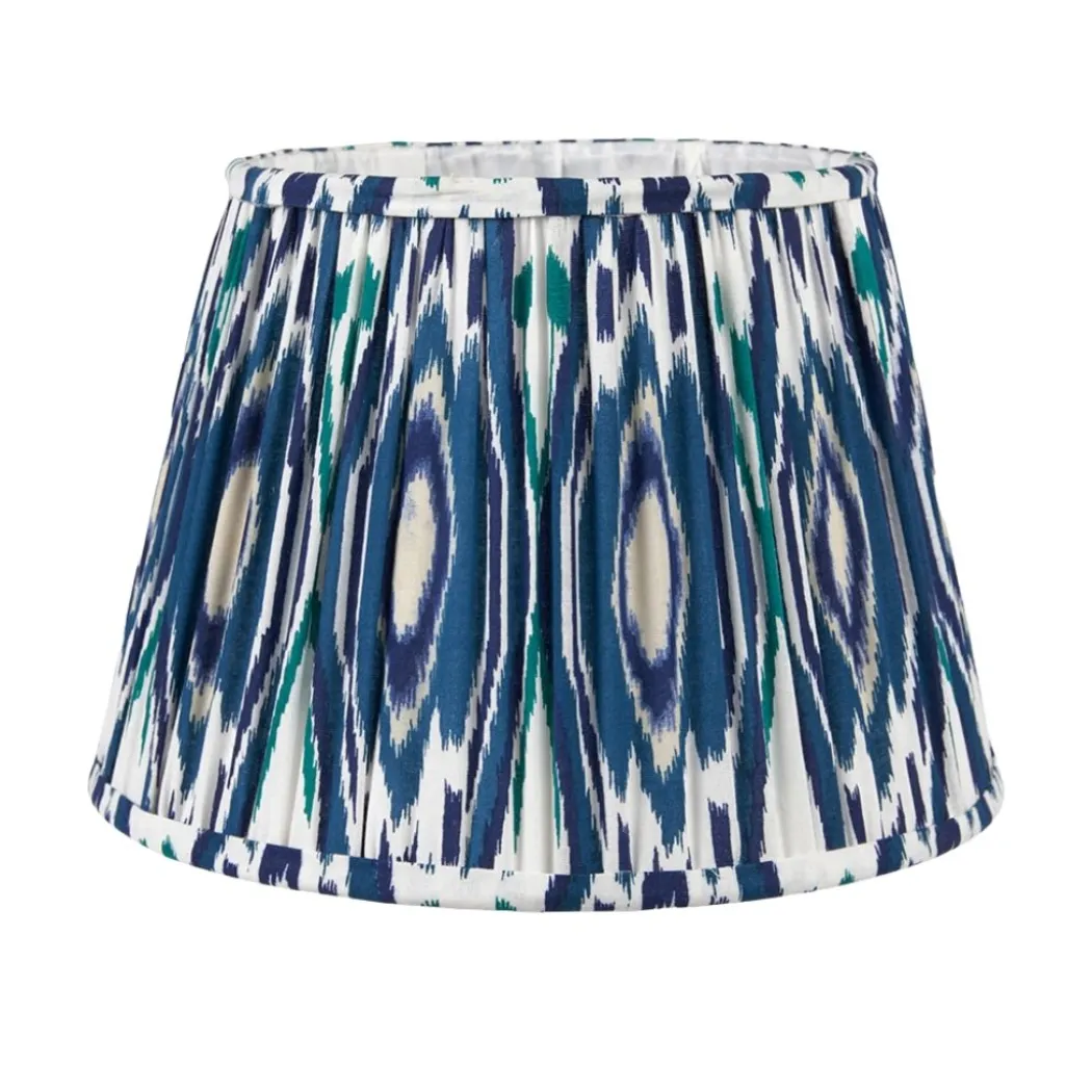 Izara 35cm Blue Ikat Pleated Tapered Shade