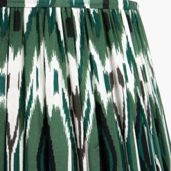 Izara 40cm Green Ikat Pleated Tapered Shade