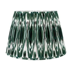 Izara 40cm Green Ikat Pleated Tapered Shade