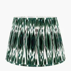 Izara 40cm Green Ikat Pleated Tapered Shade