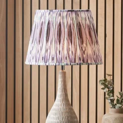 Izara 30cm Lilac Ikat Pleated Tapered Shade