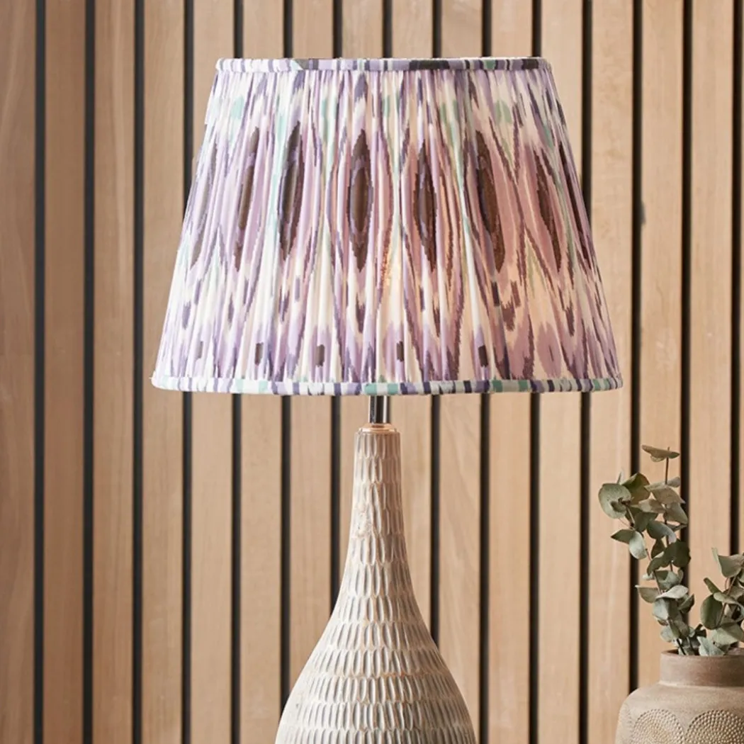 Izara 40cm Lilac Ikat Pleated Tapered Shade