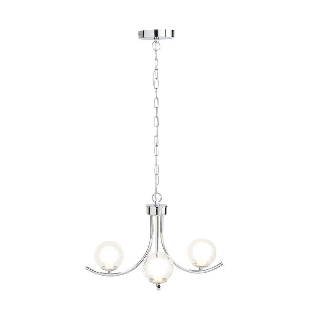 Jimena 3 Light Polished Chrome Pendant Ceiling Light
