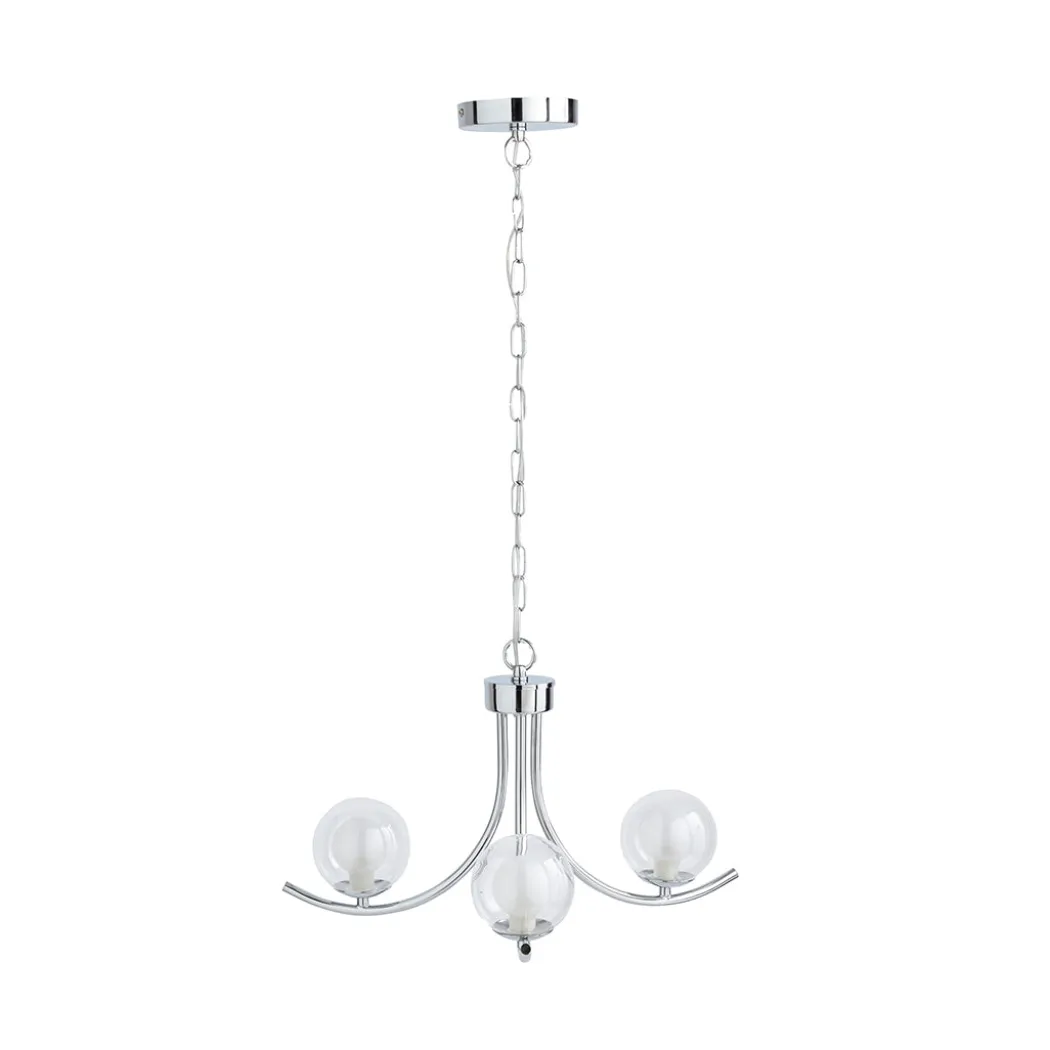 Jimena 3 Light Polished Chrome Pendant Ceiling Light