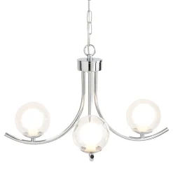 Jimena 3 Light Polished Chrome Pendant Ceiling Light
