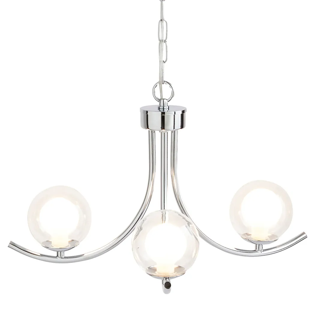 Jimena 3 Light Polished Chrome Pendant Ceiling Light