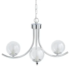 Jimena 3 Light Polished Chrome Pendant Ceiling Light