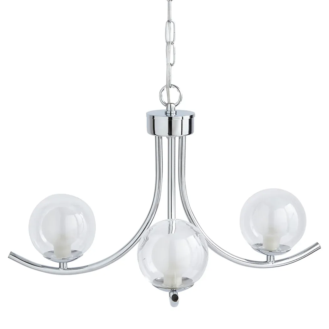 Jimena 3 Light Polished Chrome Pendant Ceiling Light
