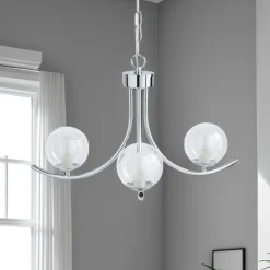 Jimena 3 Light Polished Chrome Pendant Ceiling Light