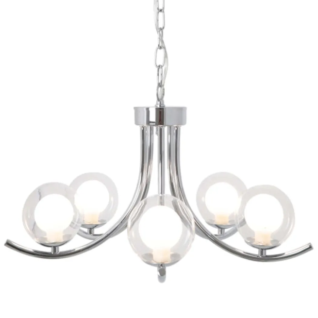 Jimena 5 Light Polished Chrome Pendant Ceiling Light