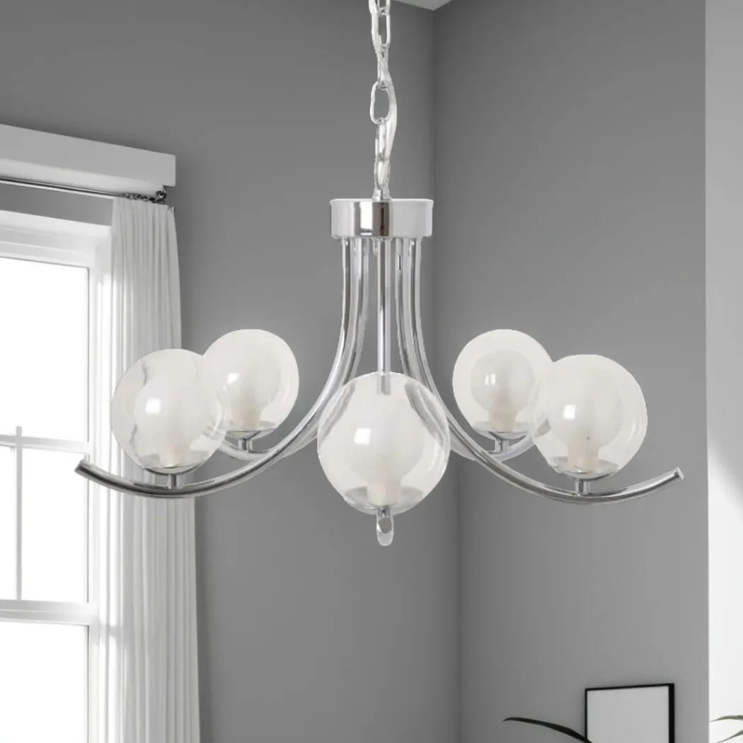 Jimena 5 Light Polished Chrome Pendant Ceiling Light