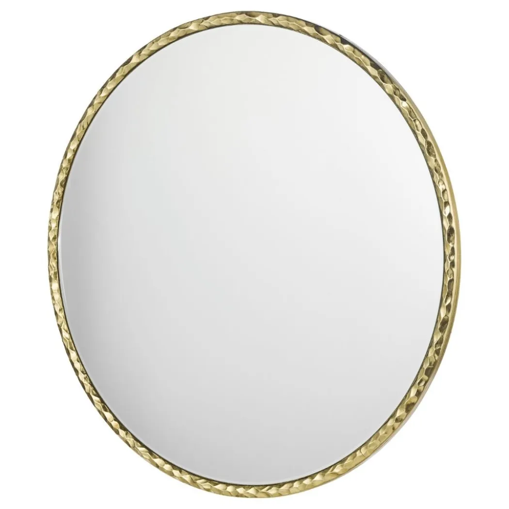 Jinelle 80cm Textured Gold-Framed Mirror