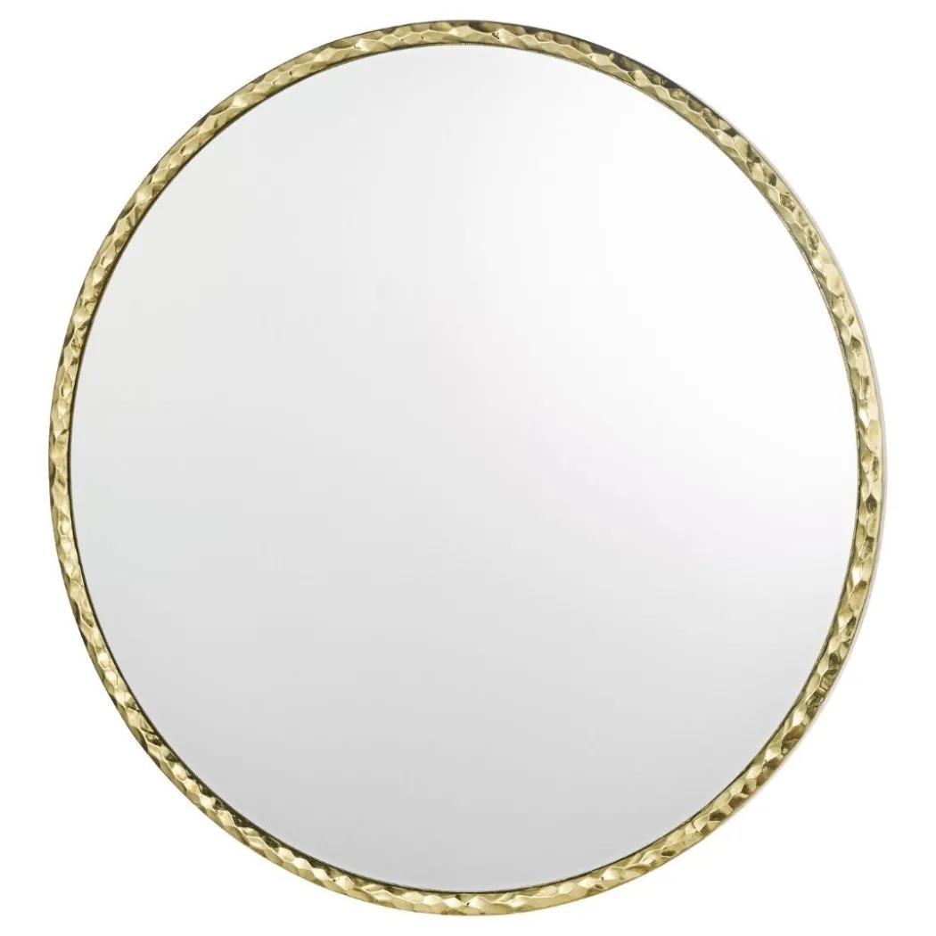 Jinelle 80cm Textured Gold-Framed Mirror