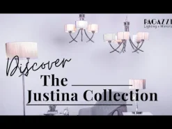 Justina 43cm Polished Chrome Table Lamp with Silver String Shade