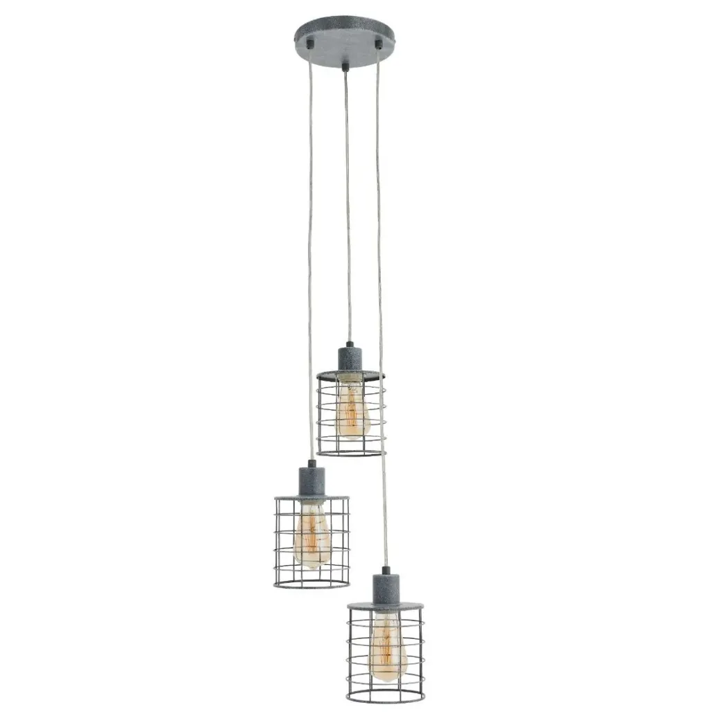 Keaton 3 Light Pendant Concrete Effect Ceiling Light