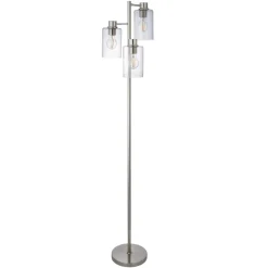 Kingsholm 3 Light Satin Nickel Floor Lamp