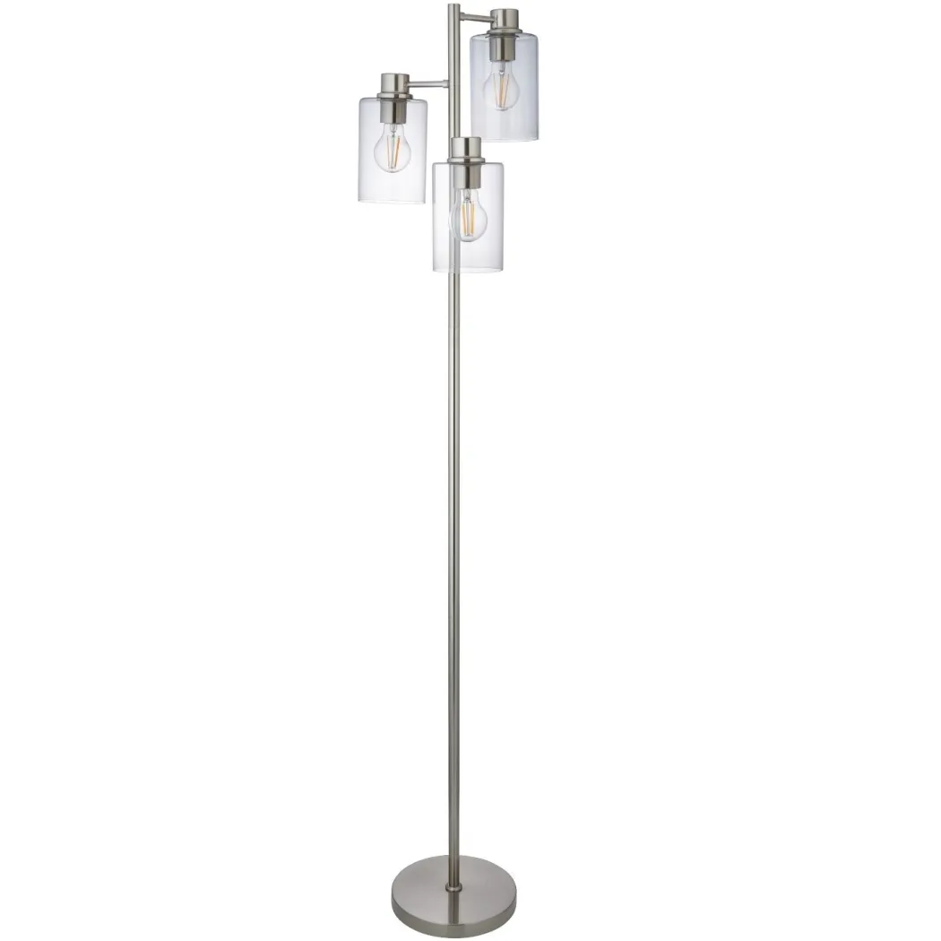 Kingsholm 3 Light Satin Nickel Floor Lamp