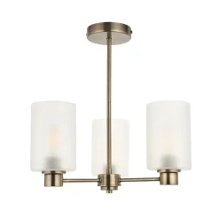 Kingsholm 3-Light Antique Brass Semi-Flush Ceiling Light