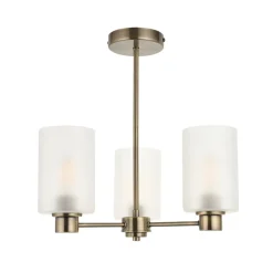 Kingsholm 3-Light Antique Brass Semi-Flush Ceiling Light