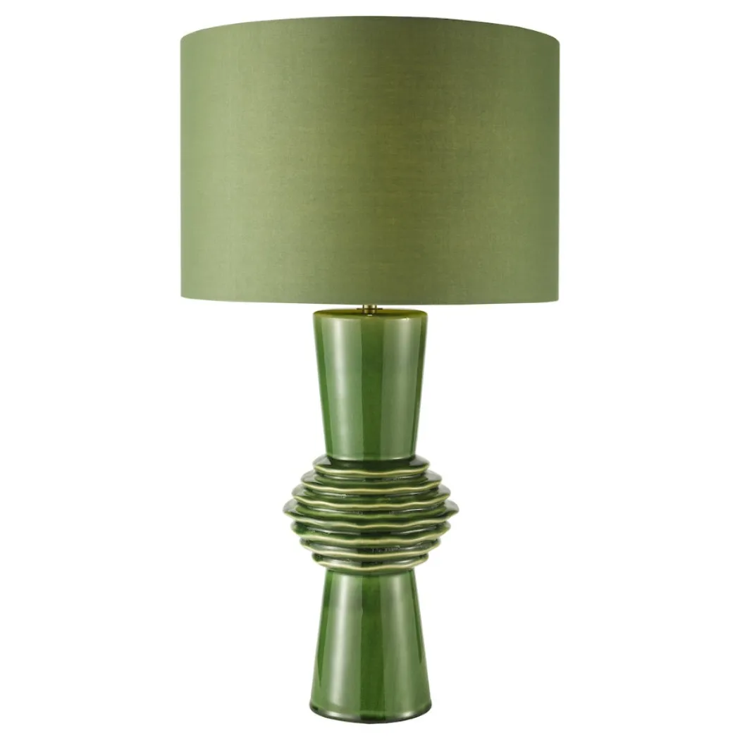 Lagle Green and Antique Brass Table Lamp