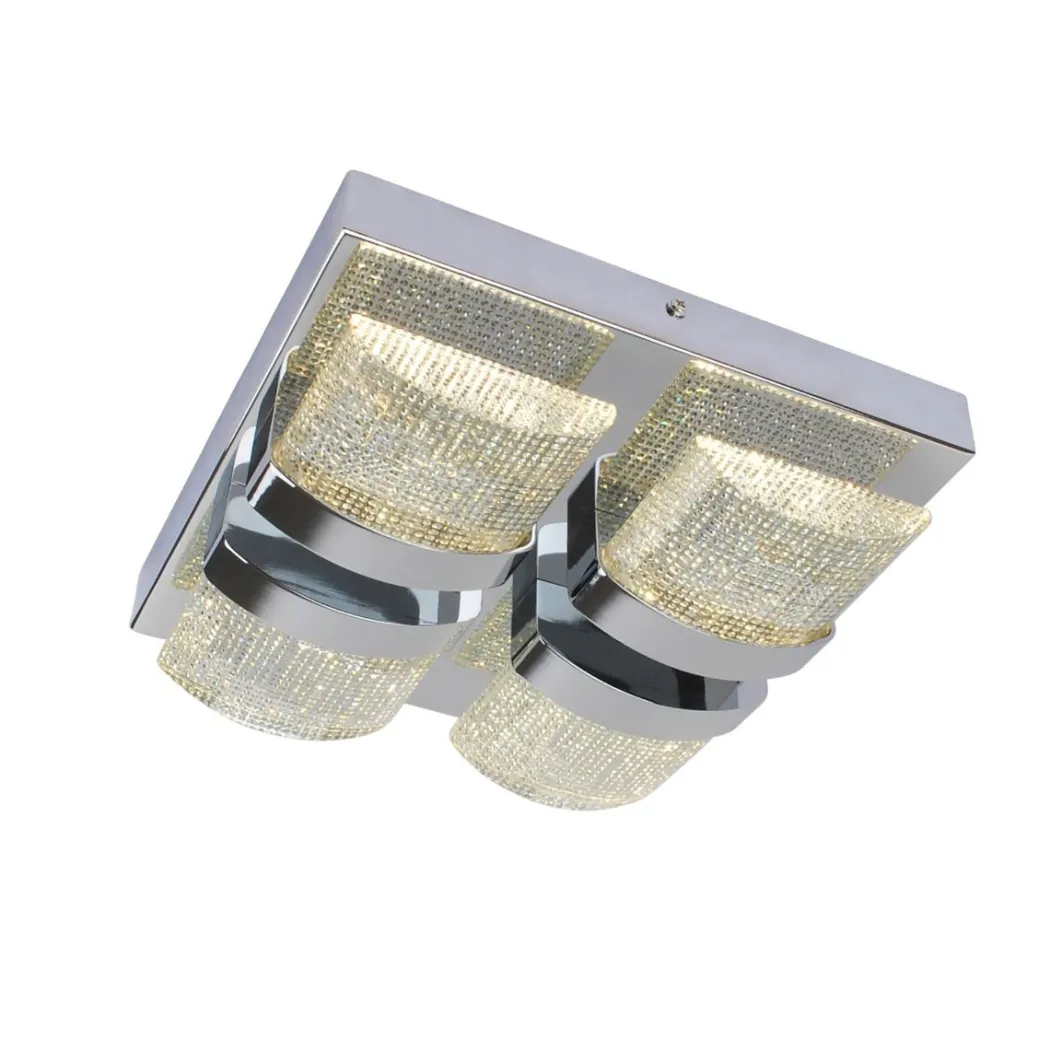 Liana Polished Chrome Square LED Flush Ceiling Light