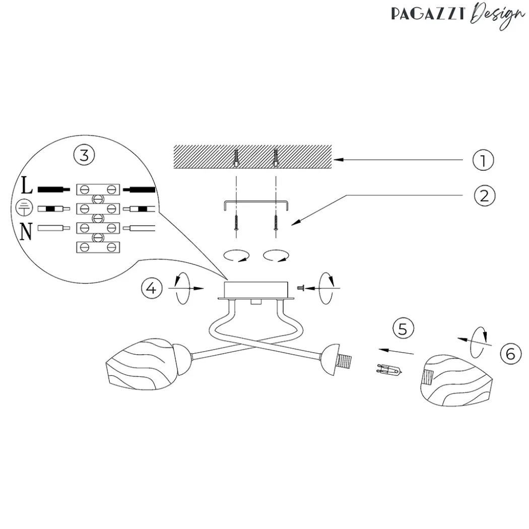 Lina 3-Light Chrome Flush Ceiling Light