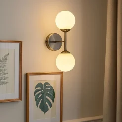 Lior 2-Light Antique Brass Wall Light