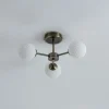 Lior 3-Light Antique Brass Semi-Flush Ceiling Light