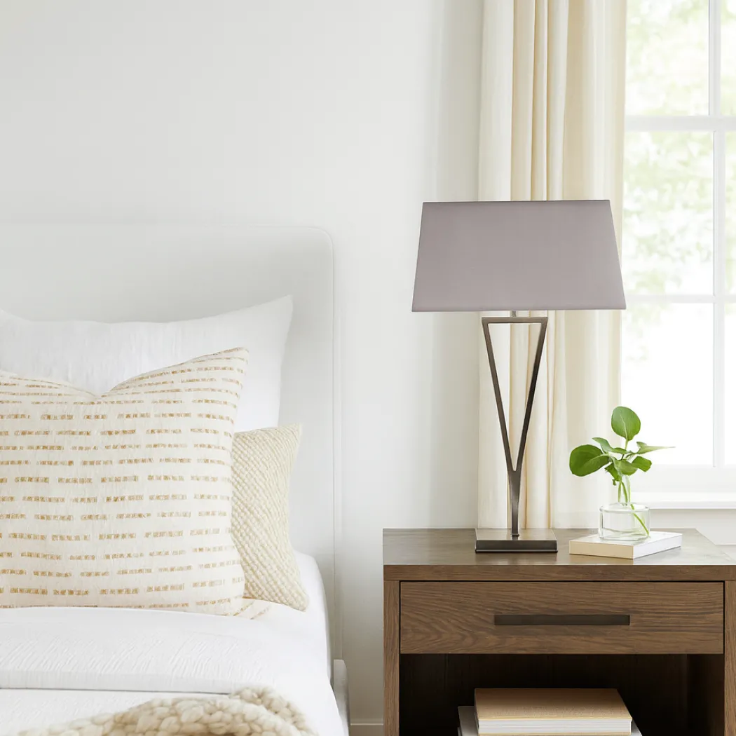 Lizzie Chrome & Mocha Touch Table Lamp