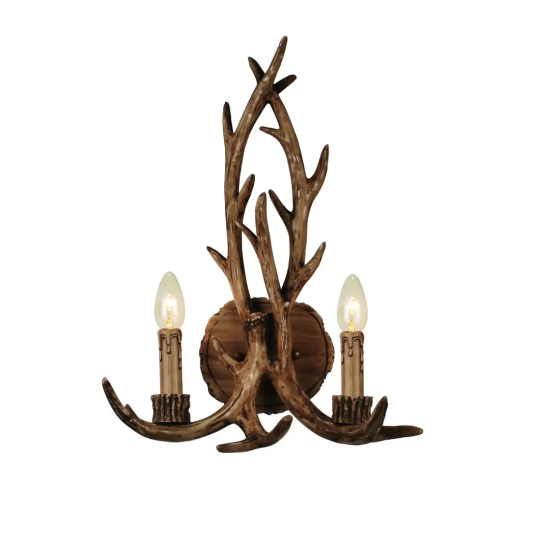 Lochranza 2 Light Rustic Antler Wall Light