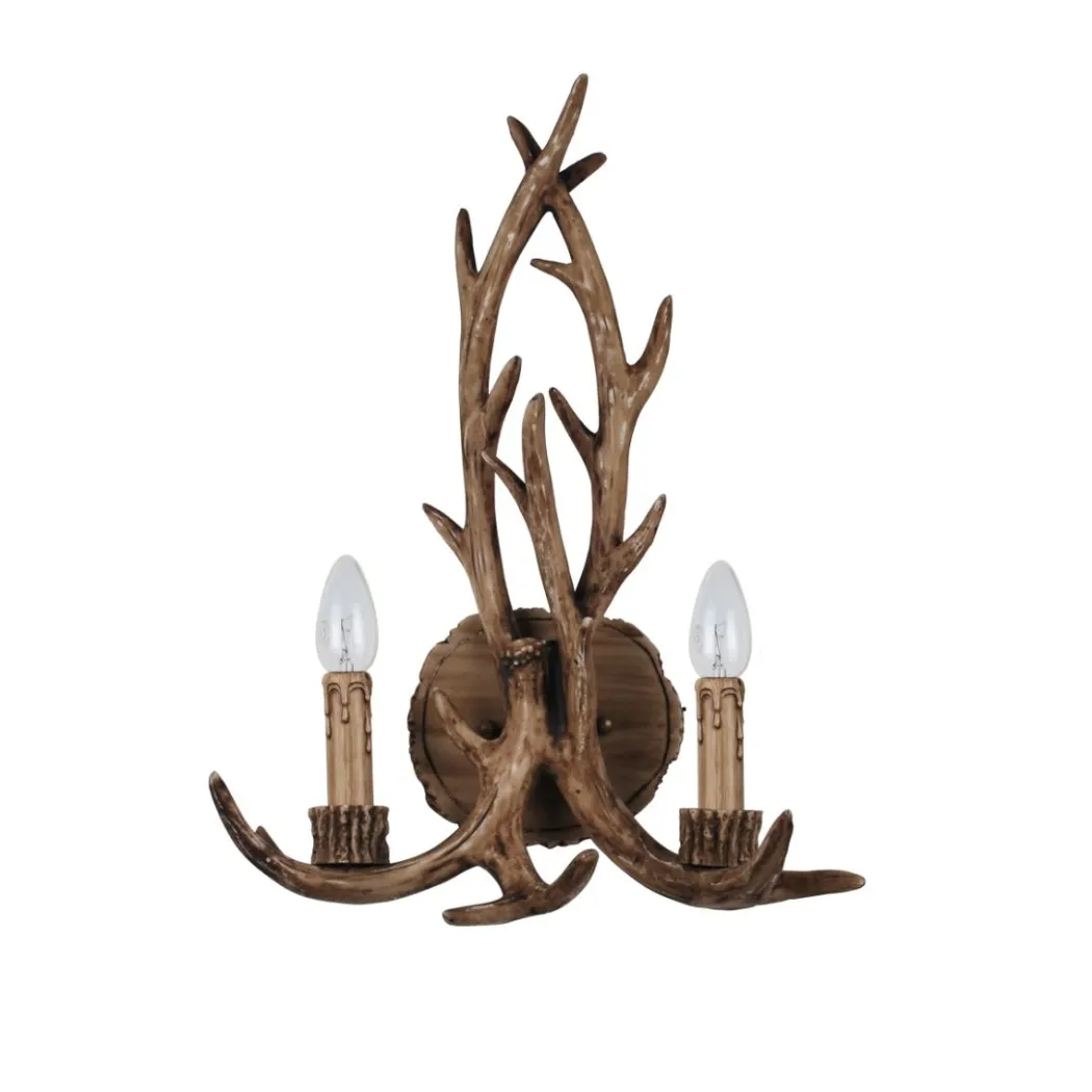 Lochranza 2 Light Rustic Antler Wall Light