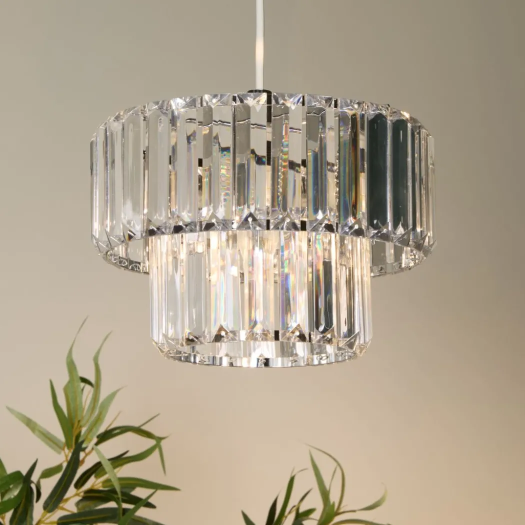 Lombard 2 Tier Clear Chrome Ceiling Pendant Shade