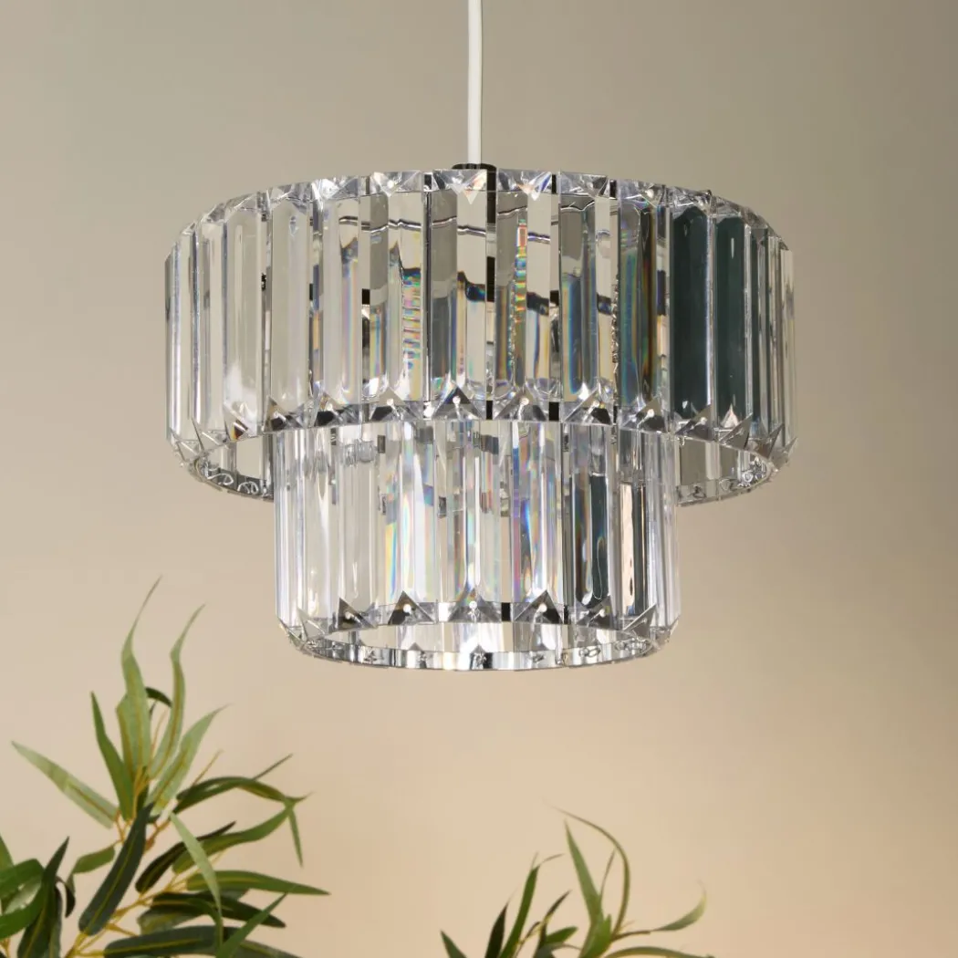 Lombard 2 Tier Clear Chrome Ceiling Pendant Shade