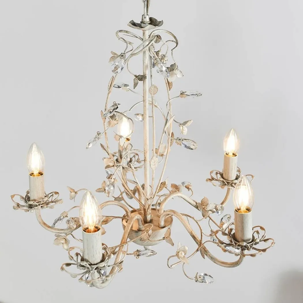 Lullaby 5 Light Cream & Gold Pendant Ceiling Light
