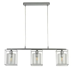 Mascardi 3 Light Chrome & Glass Ceiling Pendant Bar
