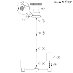 Maya 3-Light Antique Brass Semi-Flush Ceiling Light