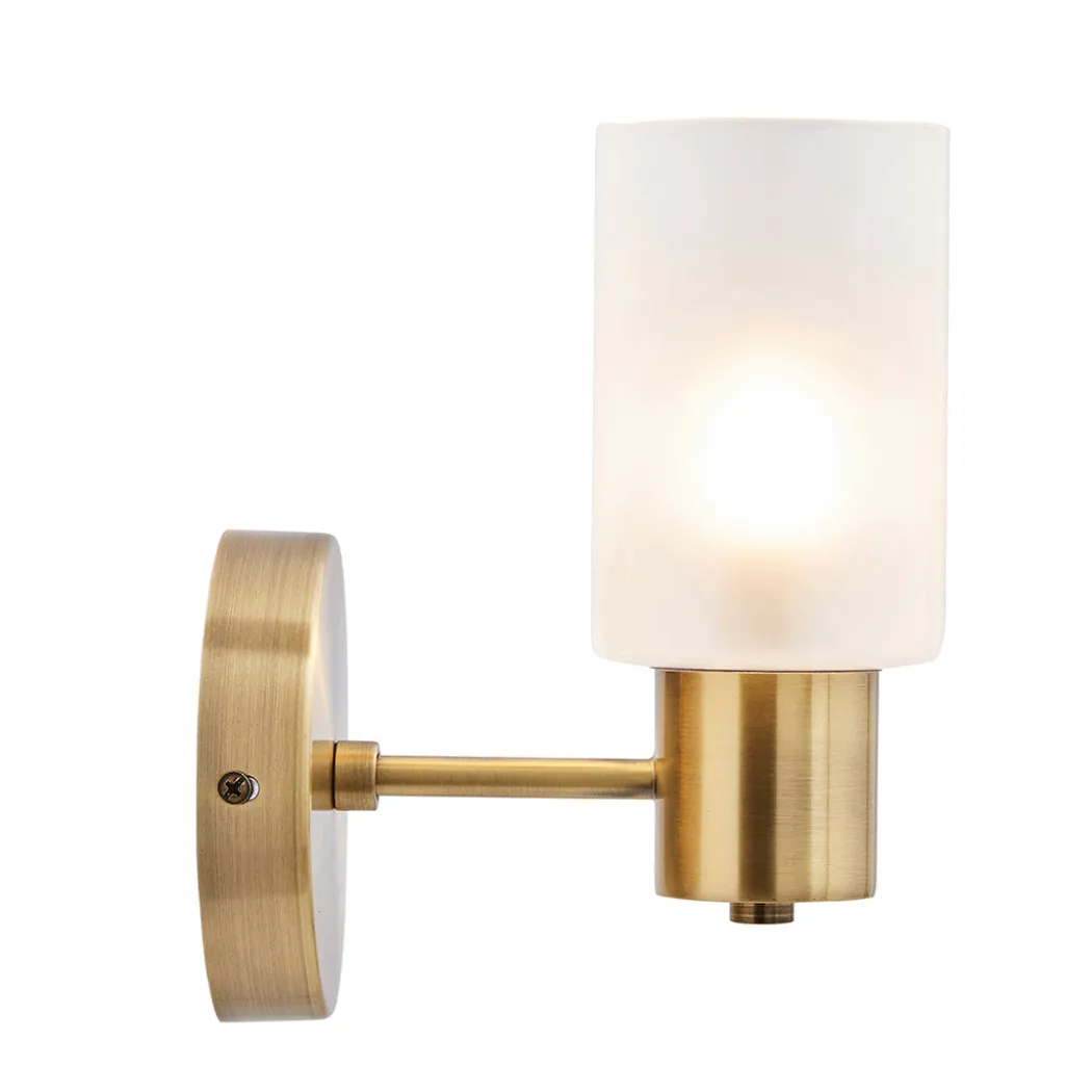 Maya 1-Light Antique Brass Wall Light