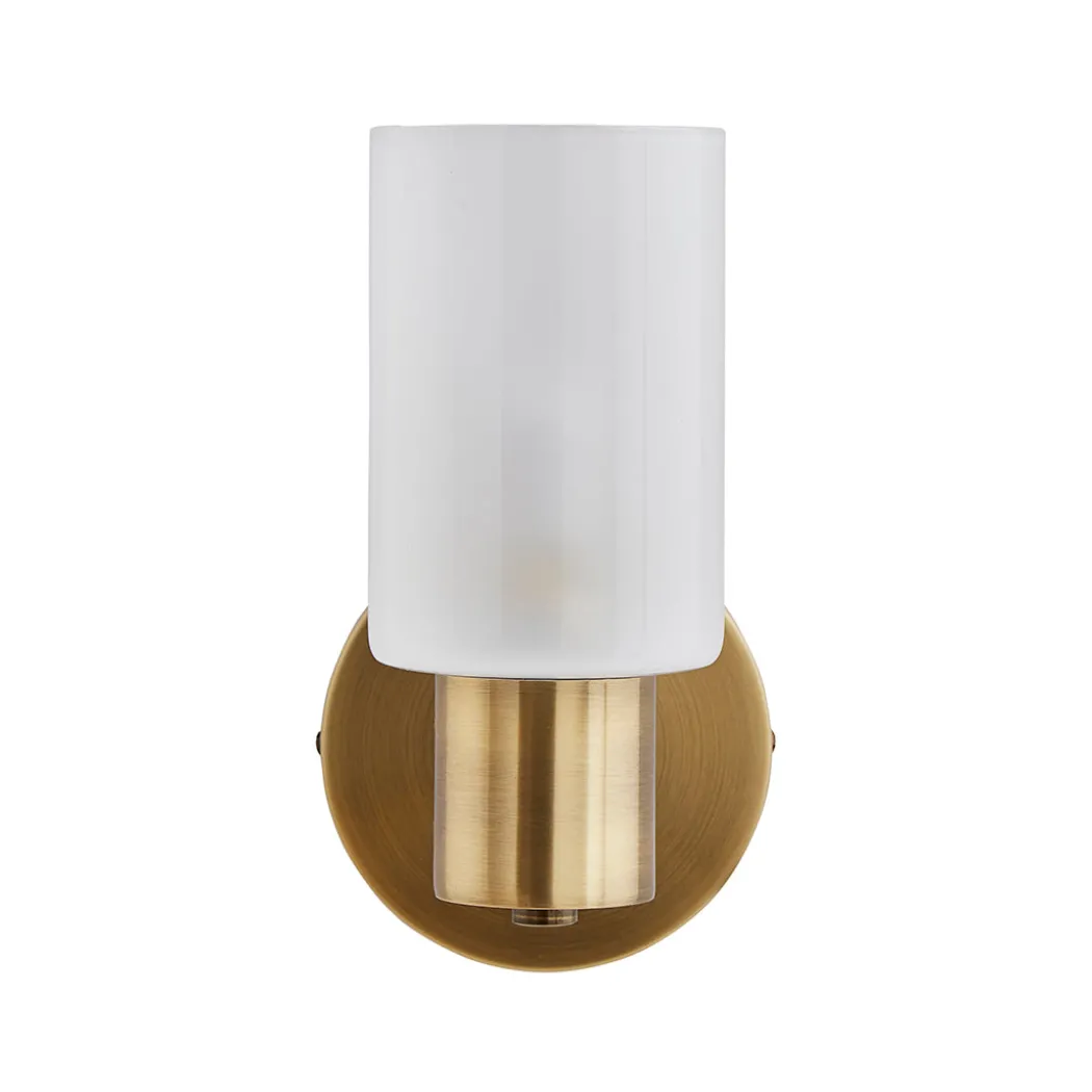 Maya 1-Light Antique Brass Wall Light