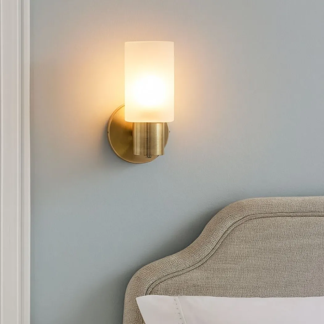 Maya 1-Light Antique Brass Wall Light