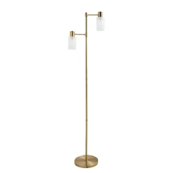 Maya 2-Light Antique Brass Floor Lamp
