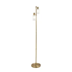 Maya 2-Light Antique Brass Floor Lamp