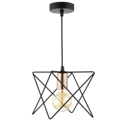 Midi Pendant Ceiling Light Black/Copper