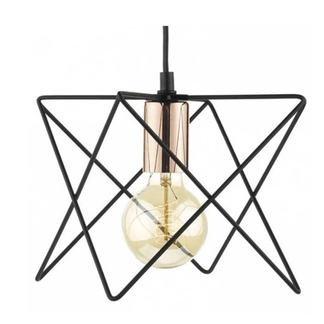 Midi Pendant Ceiling Light Black/Copper